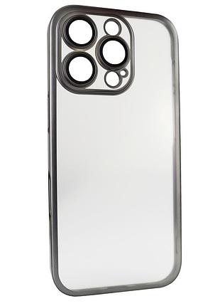 Чохол titan frame matte pc case для iphone 16 pro max сірий із захистом камери та посиленими кутами