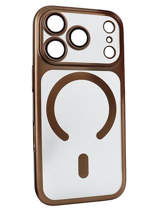 Чохол titan frame matte pc magsafe для iphone 17 pro протиударний із захистом камери колір desert gold