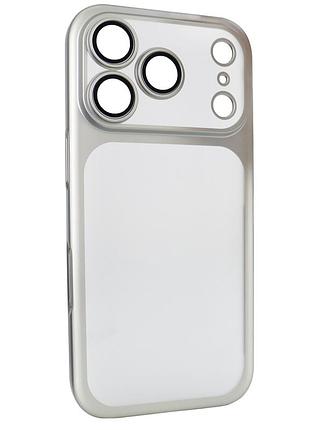 Чехол titan frame matte pc case для iphone 17 pro противоударный с защитой камеры цвет titanium
