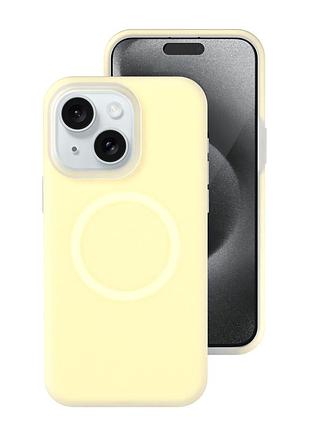 Чехол силиконовый magsafe для iphone 14/13 защитный с мягким покрытием цвет mellow yellow