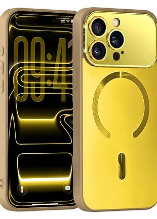 Чохол ag optic shield magsafe для iphone 15 pro золотий із захистом камери та посиленими кутами gold