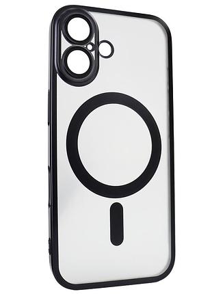 Чехол titan frame matte pc magsafe для iphone 16 противоударный черный с защитой камеры black