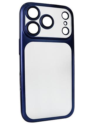 Чохол titan frame matte pc case для iphone 17 pro протиударний із захистом камери з посиленими кутами blue