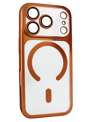 Чохол titan frame matte pc для iphone 17 pro max протиударний з magsafe orange