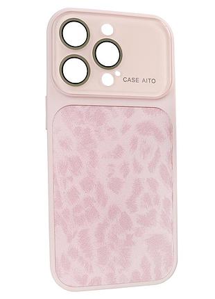 Чохол aito pu-leather leopard case для iphone 14 pro захисний із мікрофіброю всередині розевок