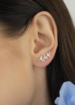 Серебряные серьги 925 пробы невесомость