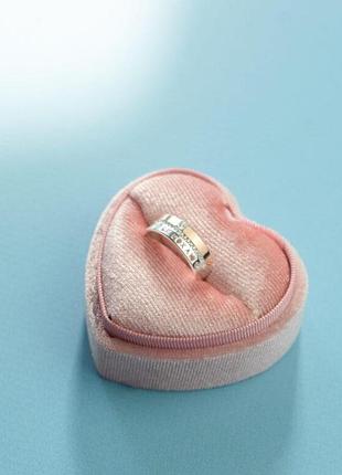 Серебряное кольцо ''я тебя люблю'' c золотыми вставками