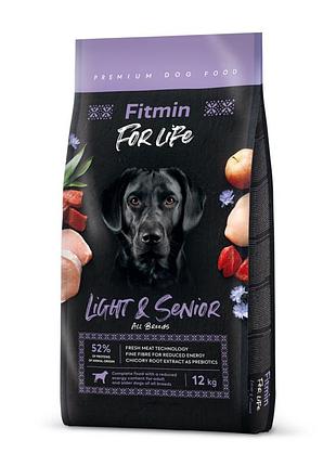 Fitmin dog for life light & senior (для малоподвижных и собак старшего возраста), 12 кг, 511114064, в наличии