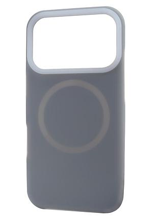 Чехол силиконовый magsafe для iphone 17 pro max серый с защитой камеры и усиленными углами gray