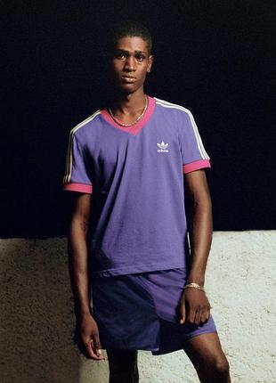 Мужская футболка adidas x wales bonner vintage tee 70-х годов с v-образным вырезом unity