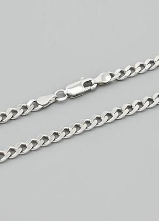Серебряная цепочка панцирная, ширина 4 мм, длина 60 см