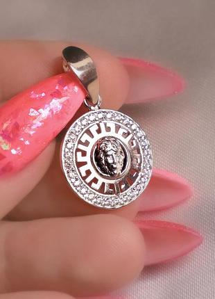Срібний кулон versace з золотими пластинами