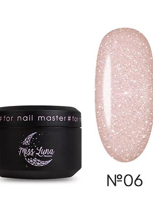 Гель для ногтей shine gel 06 miss luna premium (светлый розовый), 15ml