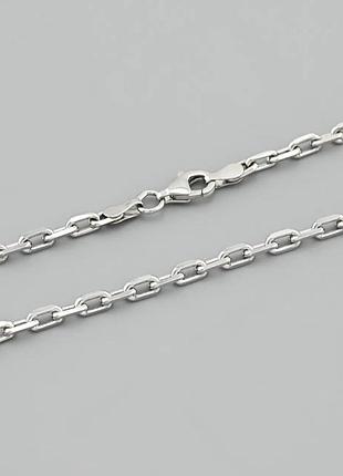 Серебряная цепочка родированная якорная а-100 длина 60 см ширина 3 мм