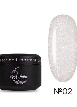 Гель для ногтей shine gel 02 miss luna premium (молочный), 15ml