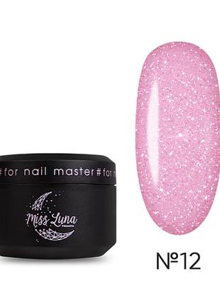 Гель для ногтей shine gel 12 miss luna premium (розовый), 15ml