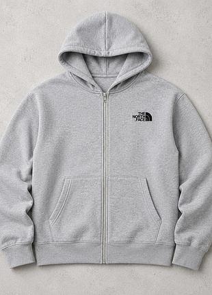 Зіп-худі the north face меланж, кофта зе норт фейс на блискавці з капюшоном, оверсайз кофта з логотипом для хлопця s