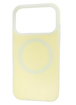 Чехол силиконовый neon silicone case magsafe для iphone 17 pro защита камеры мягкий mellow yellow