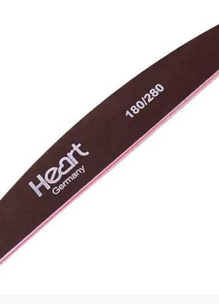 Пилочка для нігтів heart brown 180/240 half півколо, купол
