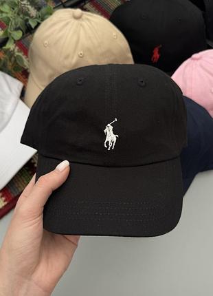 Polo ralph lauren кепка / кепки / кепки чоловічі / поло / кепки підліткові / кепки жіночі / кепка жіноча чорний з білим лого
