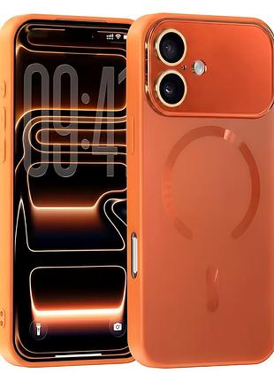 Чехол ag optic shield magsafe для iphone 16 противоударный с защитой камеры оранжевый