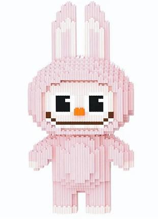 Конструктор 3d magic blocks labubu высота 33 см розовый 3132 детали