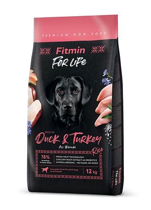 Fitmin dog for life duck & turkey (для взрослых собак всех пород утка и индейка), 12 кг, 511114057, в наличии