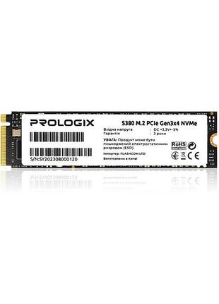 Накопитель ssd 256gb prologix s380 m.2 2280 pcie 3.0 x4 nvme tlc (pro256gs380)