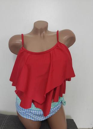 Верх купальникика топ з воланами l/xl