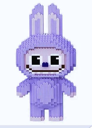 Конструктор magic blocks labubu висота 33 см бузковий 3132 деталі