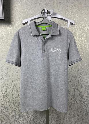 Мужская серая футболка поло hugo boss paddy pro м