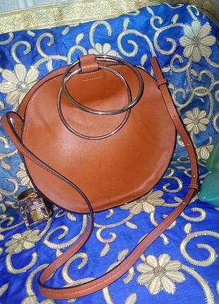 Геометрическая сумка с золотыми металлическими ручками сумка cross body круглая новая сумочка