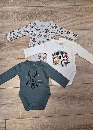 Детские новогодние боди- габор 3шт disney 56см