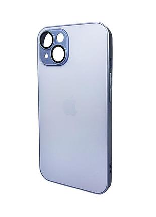 Чохол для смартфона ag glass matt frame color logo for apple iphone 15 sierra blue