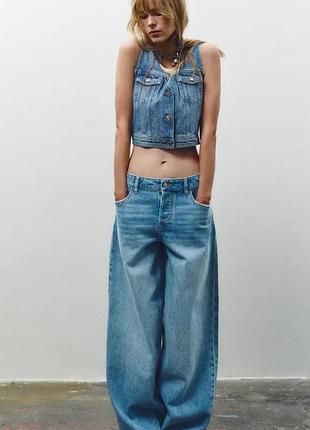 Джинсы balloon с высокой посадкой zara