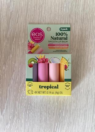 Бальзам для губ eos tropical 4 шт.