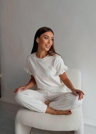 Жіноча стильна домашня велюрова піжама