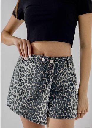 Леопардовые юбка шорты zara