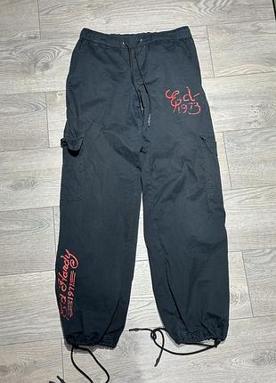 Ed hardy x urban outfitters y2k japanese parachute baggy cargo pants size s