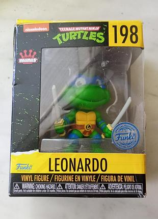Колекційна фігурка funko minis tmnt — leonardo №198 (special edition).