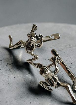 Серебряные серьги ручной работы «ква-ква» 🐸