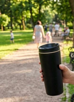 Термокухоль cozy 600 мл із нержавіючої сталі для гарячих і холодних напоїв black