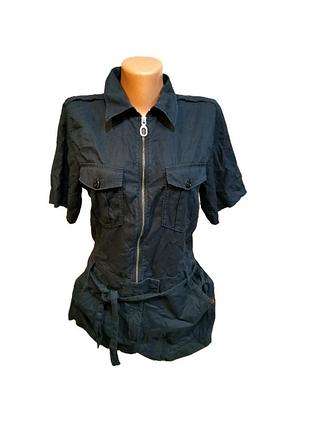 Черный ромпер комбинезон из фактурного хлопка g star raw s
