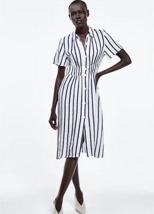 Платье льняное zara