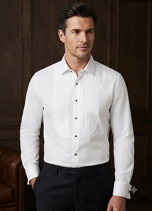 🧊 сорочка чоловіча вечірня, смокінгова m&s sartorial tailored fit, розмір 15½ (39-40)