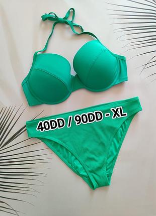 40dd/ 90dd -xl 💚 купальник на тонкому паралоні на кісточках плавки високі