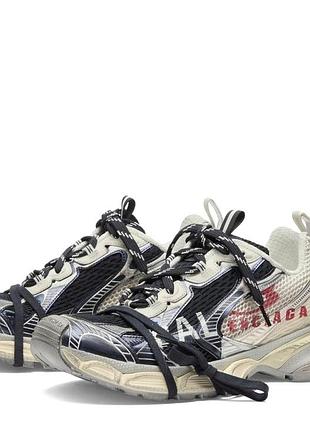 Кросівки жіночі balenciaga 3xl split logo sneaker eggshell/red/navy 38