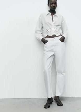 Укорочена сорочка з вишивкою zara - m, l