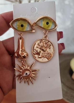 Сережки від эльза скьяпарелли золотий з жовтим