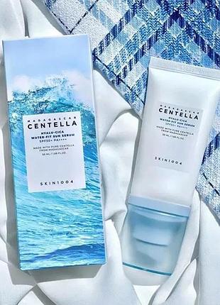 Skin1004 madagascar centella hyalu-cica water-fit sun serum uv spf 50+ pa++++ 50 ml зволожувальна сонцезахисна сироватка для обличчя